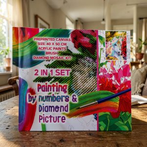2u1 Kreativni Set – Slikanje po Brojevima & Diamond Art
