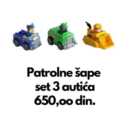 Paw patrol autići sa kucama 3 kom